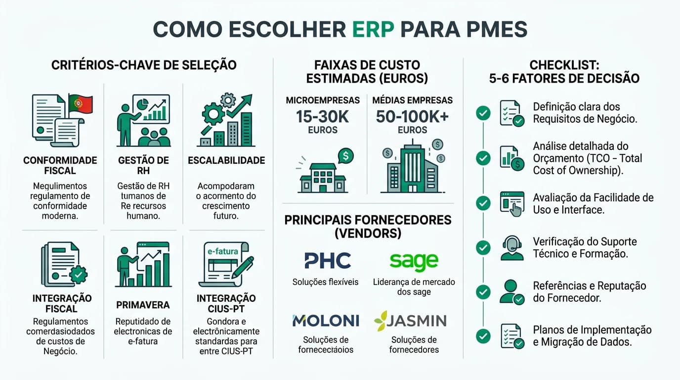 Infografia sobre a escolha de software ERP para PMEs em Portugal