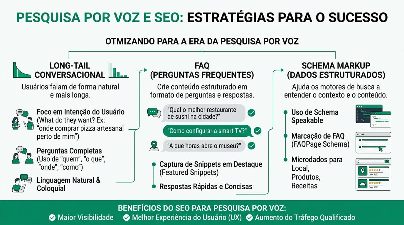Infografia sobre otimização de SEO para pesquisa por voz em PMEs portuguesas