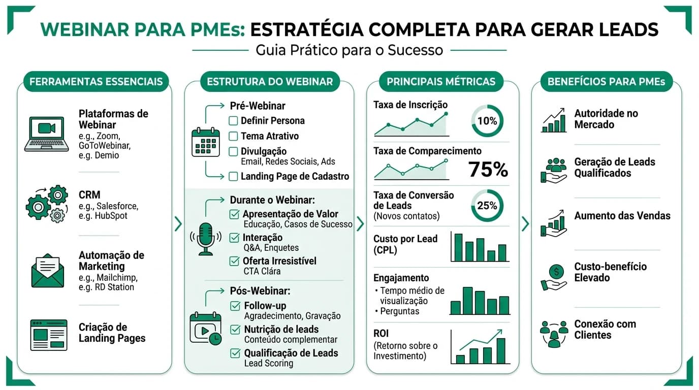 Infografia sobre como usar webinars para gerar leads em PMEs portuguesas